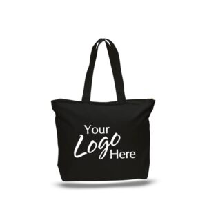 Canvas Zipper Tote 20" W x 15" H with 5" Gusset Bag