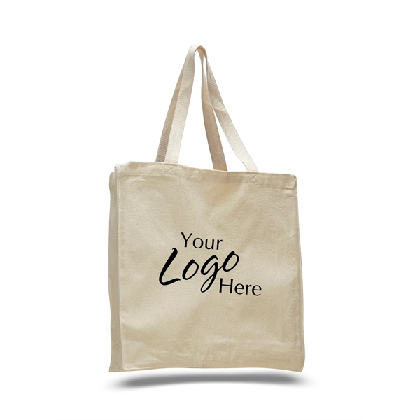 Canvas Shopper 14" W x 15" H Bag with 4" Gusset Natural
