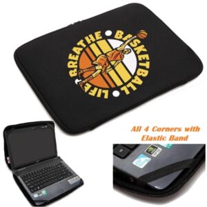 Neoprene zippered laptop sleeve w/ Elastic bands on inside