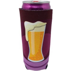 Foam 12 oz Slim Full Color Premium Collapsible Can Cooler