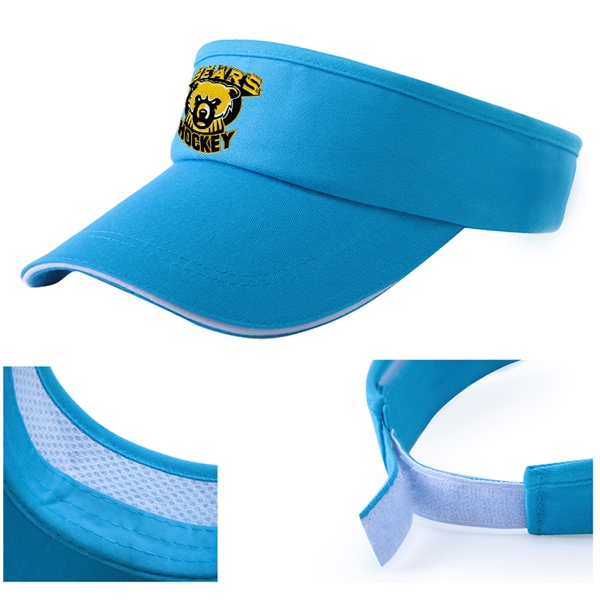 Sandwich Bill Curved Sun Visors w/ Adjustable Hook andamp; Loop