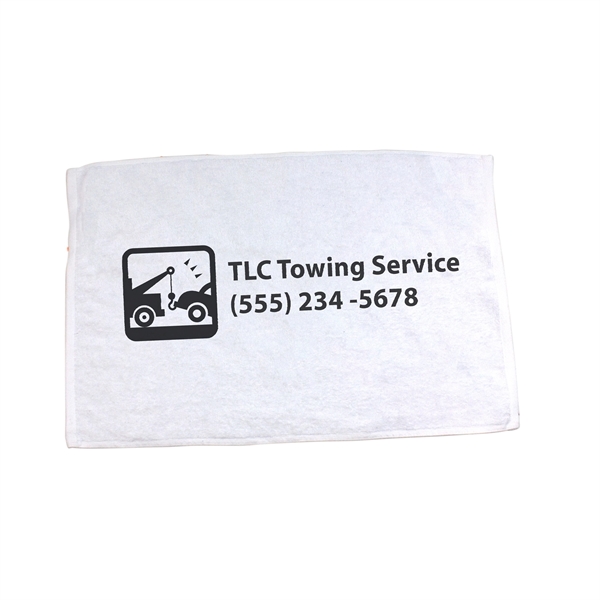 11" x 18" Rally Towel Velour Hemmed White