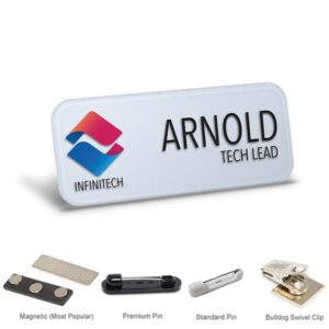 3"W x 1"H Shadow Name Badge w/ Full Color Logo