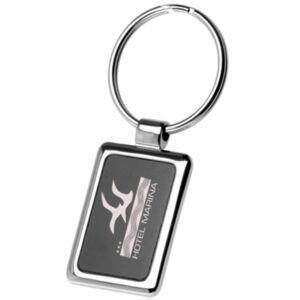 Square Black andamp; Chrome Keychains