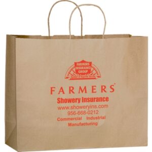 Natural Kraft Paper Shopper Bag - Flexo Ink