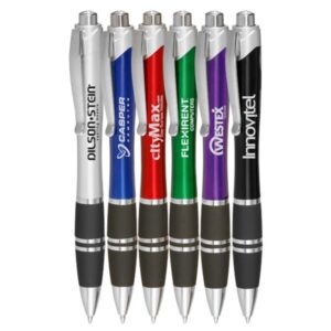Silver Accent Grip Plastic Pen